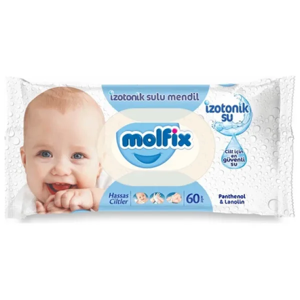 Molfix İzotonik Sulu Hassas Ciltler 60 Yaprak Islak Mendil