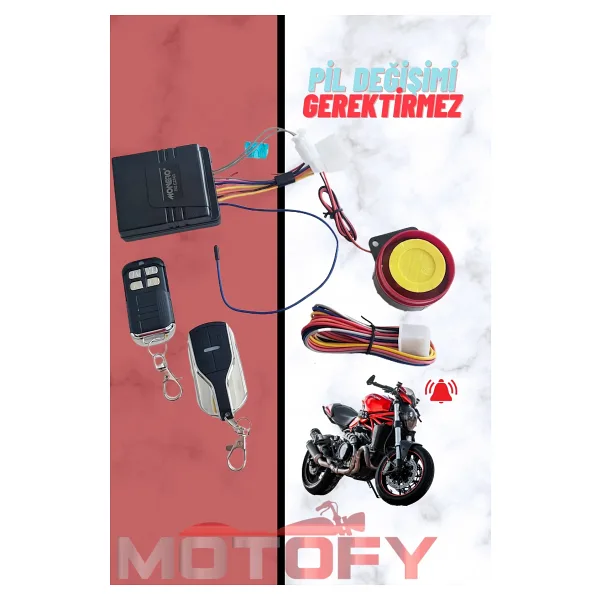 Motosiklet Alarmı Uzaktan Çalıştırma Özellikli 125 Db Yüksek Sesli Pil Değişimi Gerektirmez