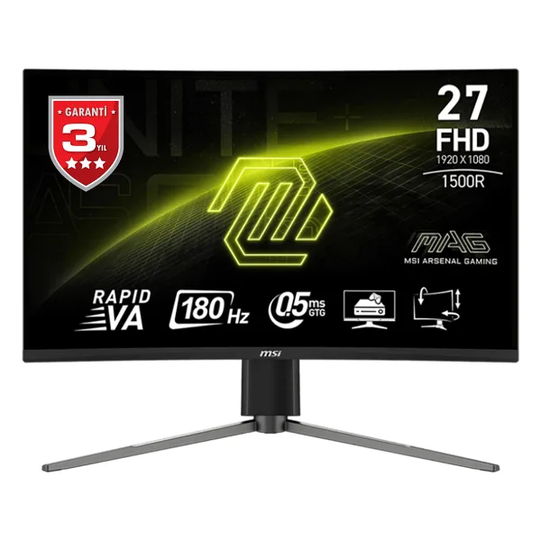 MSI MAG 27C6PF 27" 0.5 ms Full HD Curved 180 Hz Oyuncu Monitörü