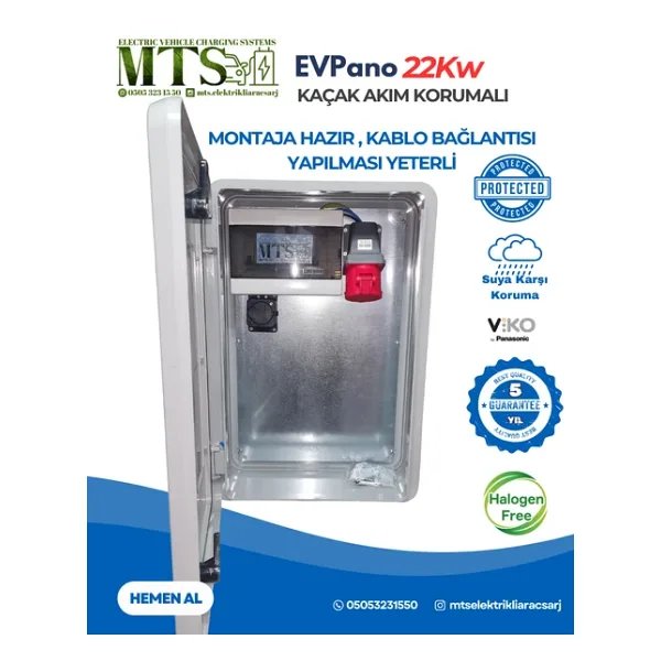 Mtsevcharger 22 Kw V'Ko Pano 60 40 20 Seyyar Elektrikli Araç Şarj Cihazı Kombinasyon Besleme Panosu 22Kw