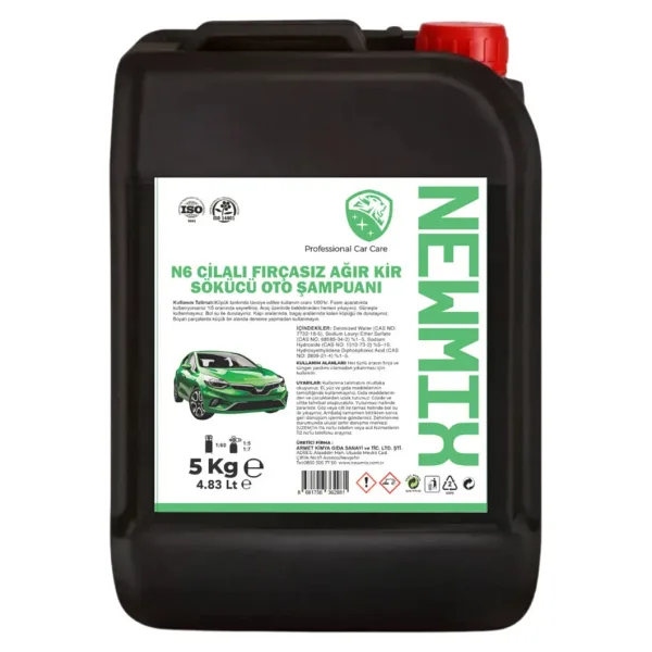 NEWMİX N6 Ağır Kir Fırçasız Oto Yıkama Şampuanı 5 Kg
