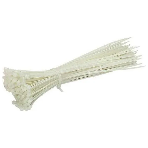 Numerouno Kablo Bağı Plastik Cırt Kelepçe 4.8X250 mm 25CM 100 Adet Beyaz