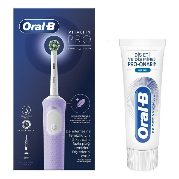 Oral-B Şarjlı Elektrikli Diş Fırçası Vitality Pro+Pro Onarım 50ml Diş Macunu