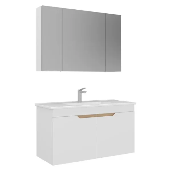 Orka Lena 100 cm Lavabolu Banyo Dolabı Seti