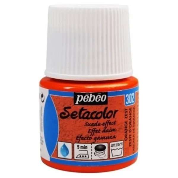 Pebeo Suede Effect (Süet Etkisi) Kumaş Boyası 302 Orange Zest 45 ml
