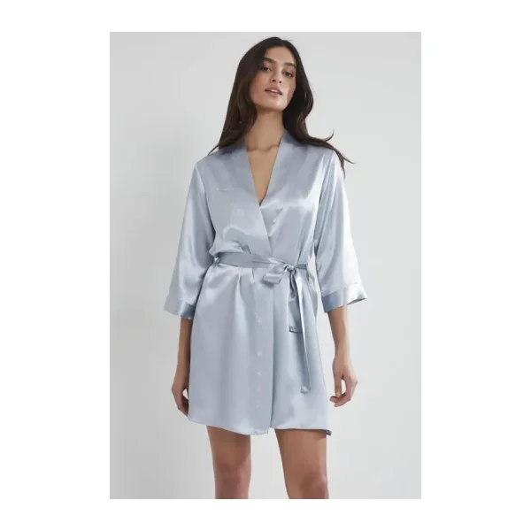 Pierre Cardin Saten Kısa Tek Sabahlık 1010 Mist