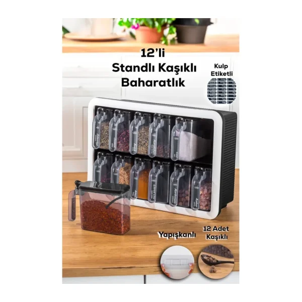 Porsima Simple Random 1165 Siyah 12'li Baharat Takımı