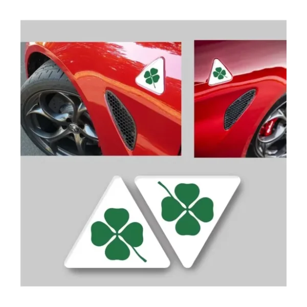 Redline Grafik ALFA ROMEO YONCA AMBLEM BEYAZ 3D Sticker 2 Adet