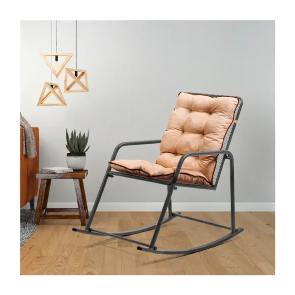 Retodesign Metal Minderli Sallanan Sandalye / Bebek Emzirme Koltuğu / Baba Koltuğu 1085