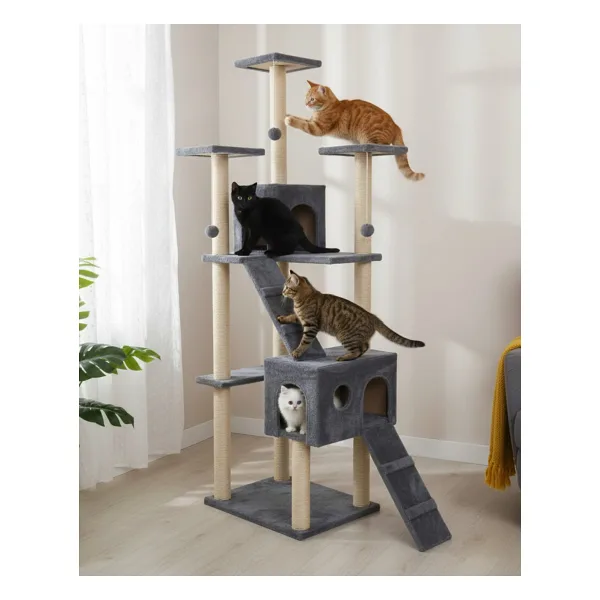 Reyo Pet Residence Kedi Tırmalama Evi Antrasit