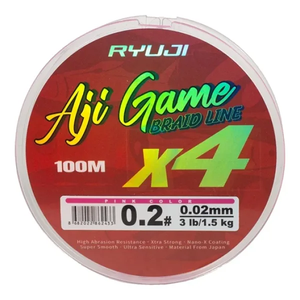 Ryuji Aji Game 4B Pink 100M İp Misina Kalınlık (Mm) : 0,03Mm