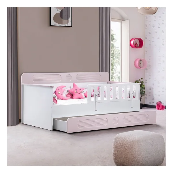 Setay Mobilya Flora Pembe 90x190 cm Yavrulu Montessori Karyola