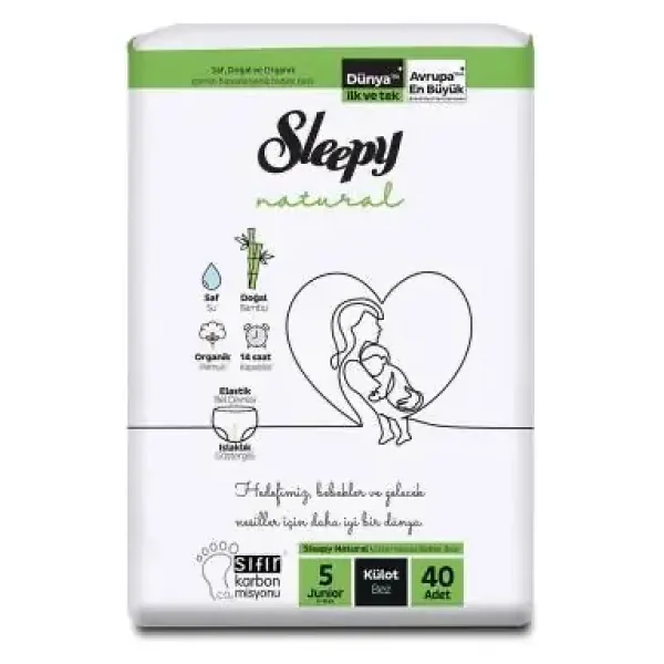 Sleepy Natural 5 Numara Junior 40'lı Külot Bez