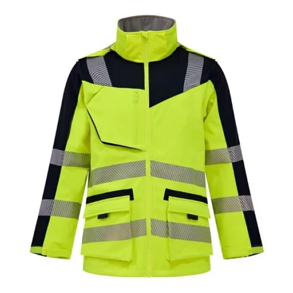 Softshell Kırçıllı Reflektörlü Parka İş Montu Sarı Sarı