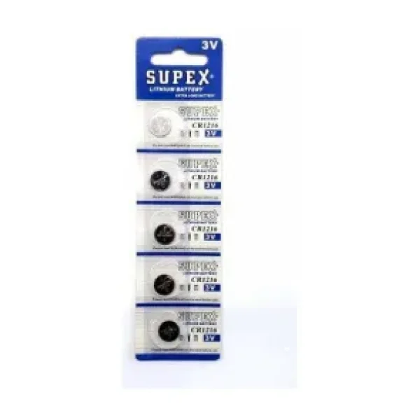 Supex CR1216 3V Lityum 5'li Düğme Pil
