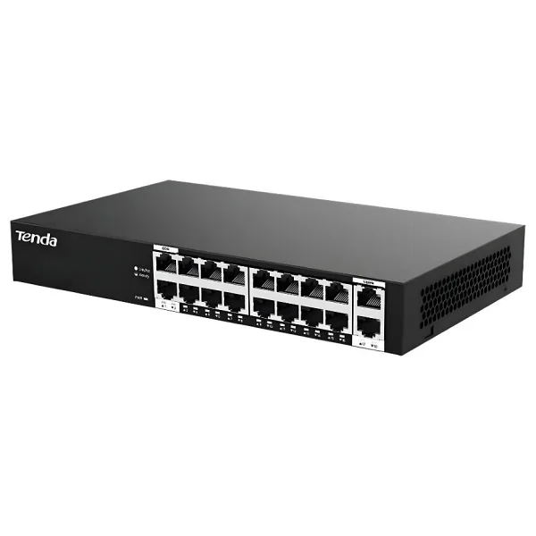 TENDA S218GPC-BH 18 PORT 10/100 16 PORT POE 2 PORT UPLINK 167W YONETILEMEZ DESKTOP SWITCH