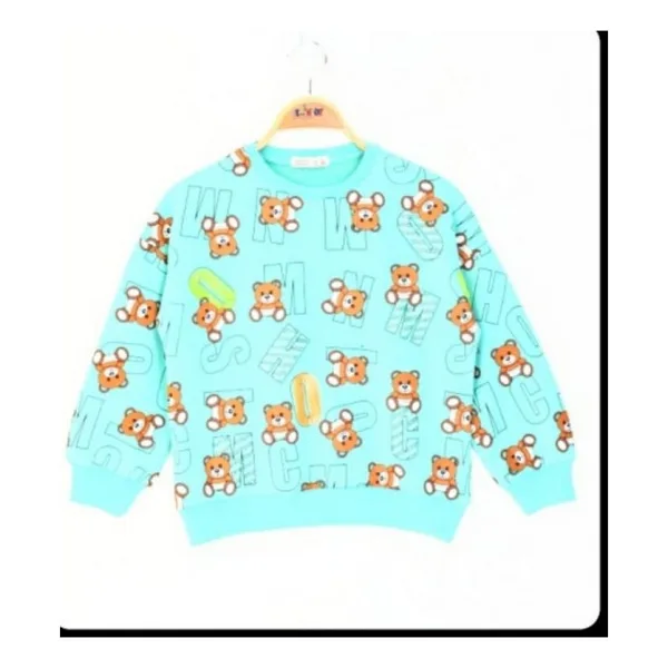 Toontoy Kız Çocuk Harf Baskılı Sweatshirt - 8 Yaş - Mint Yeşili