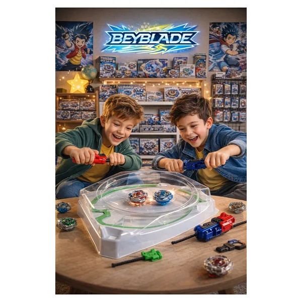 Toyfest Beyblade x Battle Arena Uyumlu Thunder Gyro x 4 Adet Savaş Topu 2 Fırlatıcı 8 Parça Başlangıç Seti
