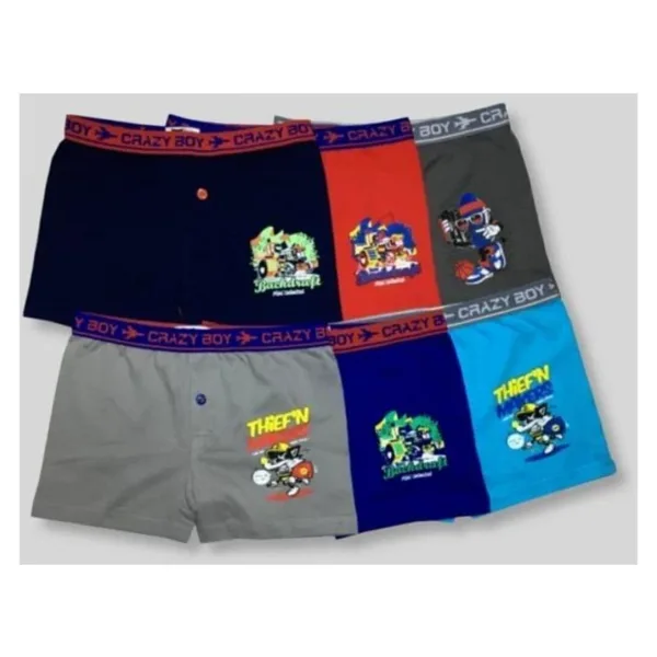 Tutku Erkek Çocuk Baskılı 6'lı Paket Pamuklu Boxer, Çok Renkli, 10-11 Yaş