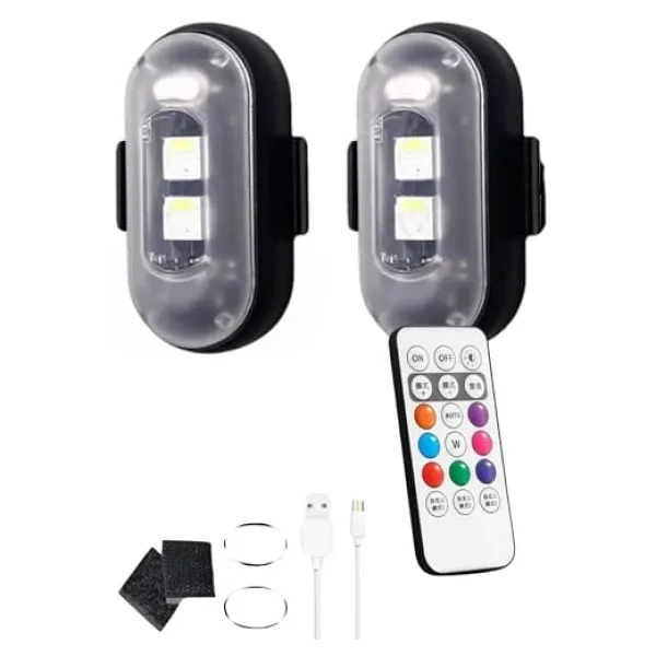 Unichrome Uzaktan Kumandalı 2'li Çakar Led/Şarjlı Mini Led Işık/Drone Işığı/Anti Çarpışma Uyarı Işığı