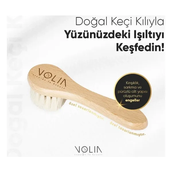 Volia Doğal Keçi Kılı Yüz Ve Bebek Fırçası