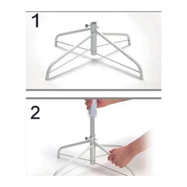 Winterfest Yılbaşı Ağacı Için Beyaz Demir Ayak 150-180-210 Cm Ağaçlara Uyumlu (50CM)