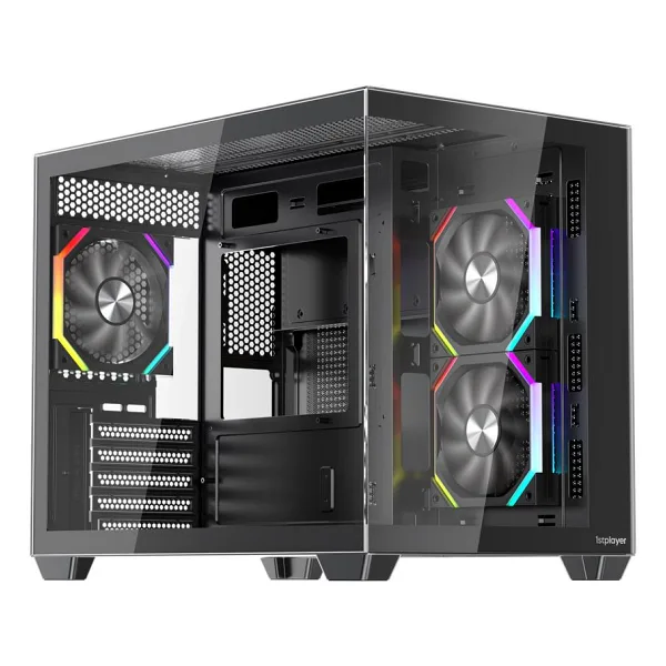 1st Player Bv6 Siyah Ack 650W 80+ Bronze Argb 3X12CM Fan Panoramik Temperli Cam USB 3.0 M-Atx Kasa