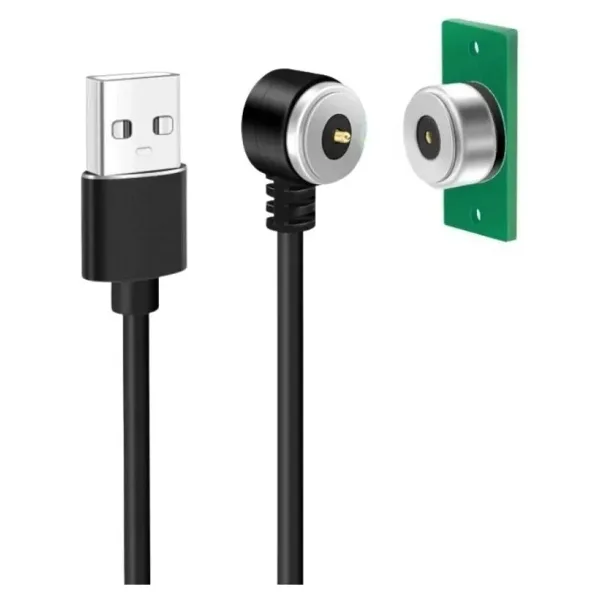 2-Pin 10mm 90C Kablolu PCB'li Pogo Pin Manyetik Konnektör Takımı - USB Soketli