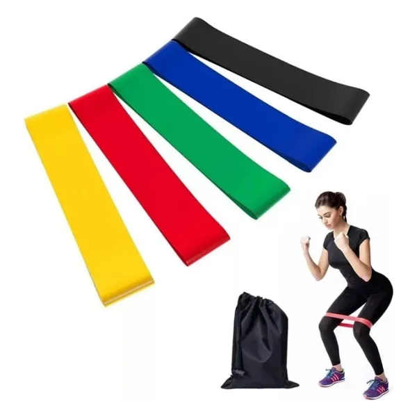 5'li Set Aerobik Band Latex Aerobik Bandı Pilates Yoga Lastiği