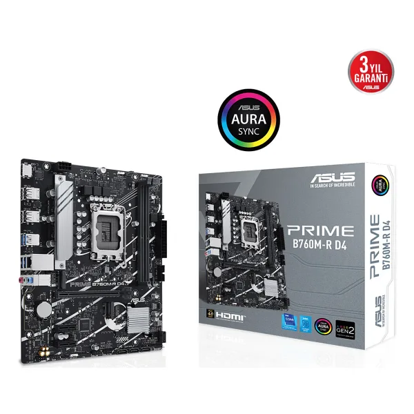 ASUS PRIME B760M-R D4 2xDDR4 HDMI 2xM.2 2.5Gbit LAN 1700P ANAKART