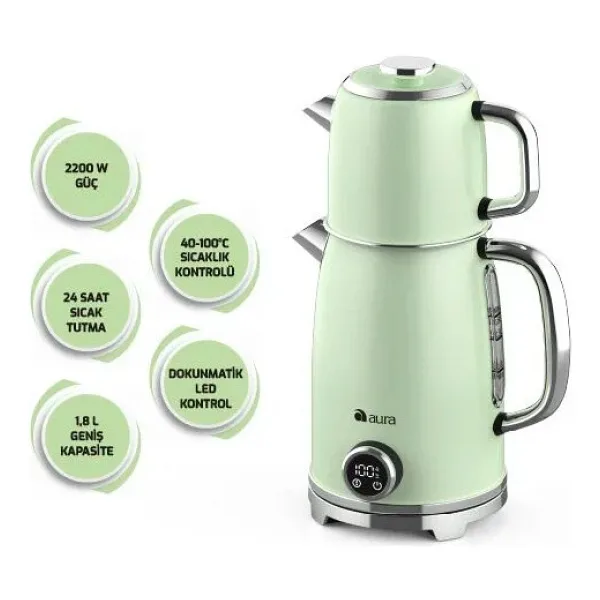 Aura Retro AU1001Y 1850 W Mint Çay Makinesi