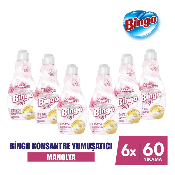Bingo Soft Manolya Bahçesi Yumuşatıcı 60 Yıkama 1.44 lt 6'lı