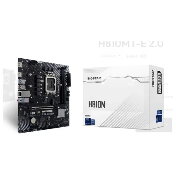 Biostar H810MT-E 2.0 Intel 1851p DDR5 6400 HDMI DP M2 mATX