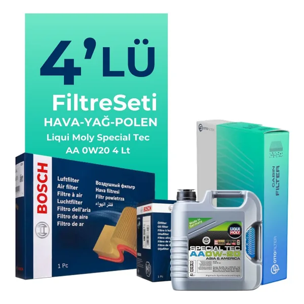 BOSCH Suzuki Swift 1.2 Filtre Bakım Seti Liqui Moly Motor Yağlı (2011-2017) 4 Lü