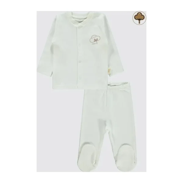 Civil Baby Bebek Organik Pijama Takımı 0-6 Ay Ekru