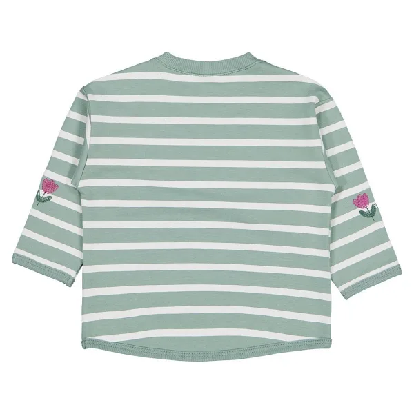 Civil Baby Çizgi Emp. Çiçek Nakışlı 6-18 Ay Sweatshirt - Yeşil 12-18 Ay
