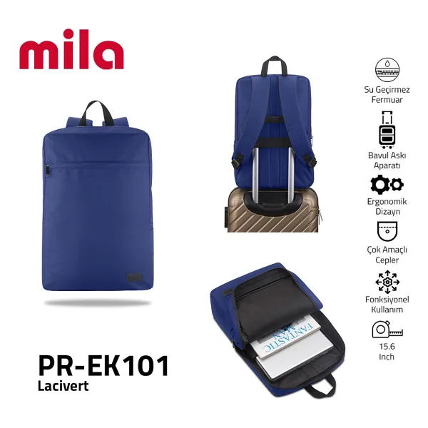 Classone Mila PR-EK101 Lacivert 15.6" Laptop Sırt Çantası