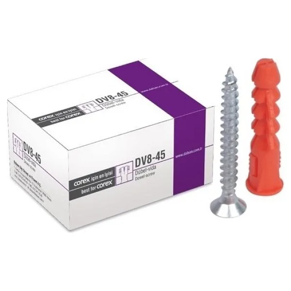 DALSAN DÜBEL+VİDA SETİ 100 LÜ DV8-45