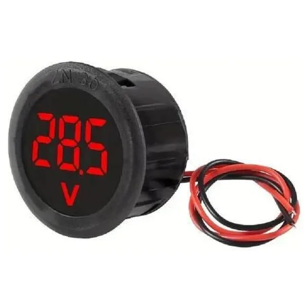 Dc 4-100V Dijital Voltmetre Kırmızı Led - Araç, Tekne, Karavan, Motosiklet Uyumlu