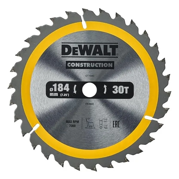 Dewalt DT1940 184 x 30 mm Daire Testere Bıçağı