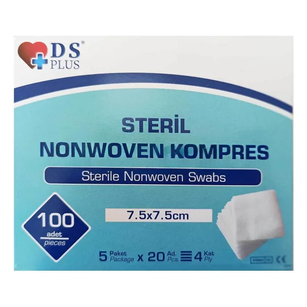 Ds Plus Gaz Kompres Nonwoven Steril 7,5X7,5 Cm 100'Lü