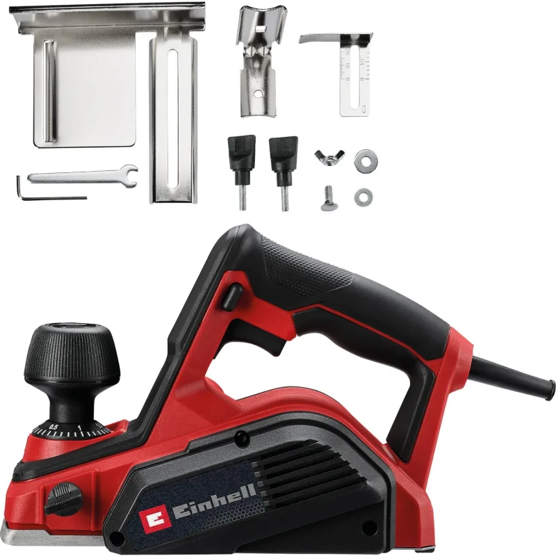 Einhell Elektrikli Planya TC-PL 800 (800 W, 82 mm planya genişliği, 2 mm kesme derinliği, derinlik sınırlayıcısı/paralel kılavuz, emiş adaptörü, 2x çift taraflı karbür bıçak dahil) - 4345330