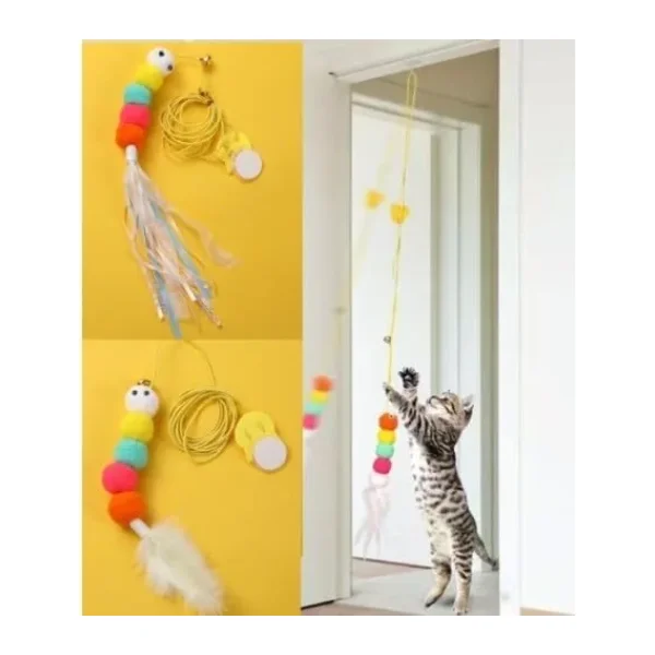 Elastik Yapışkanlı Kedi Oyun Oltası
