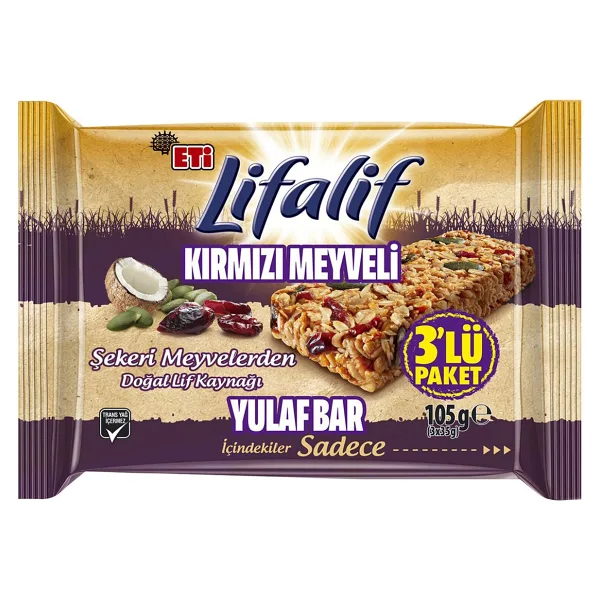 Eti Lifalif Kırmızı Meyveli Yulaf Bar 3x35 gr