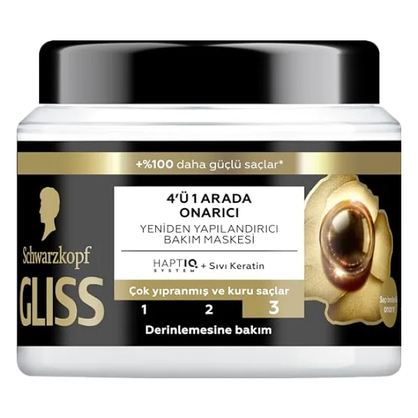 Gliss Ultimate Repair Saç Bakım Maskesi 400ml, Çok Yıpranmış ve Kuru Saçlar