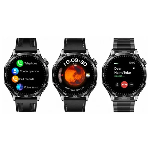 Haino Teko-33 Akıllı Saat Siyah 1 Kasa 3 Değiştirilebilir Kordon AMOLED Ekran Bluetooth Arama IP67