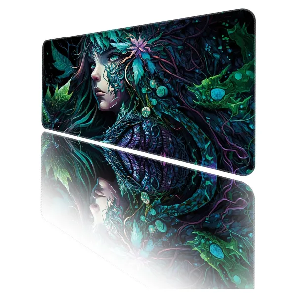 HELİXSUN 70x30 Cm Gaming Oyuncu Mouse Pad Kaymaz Taban Büyük Klavye Fare Altlığı Mousepad Forest-gırl