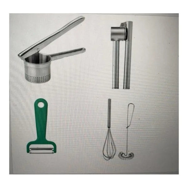 Ikea Patates Ezici ,soyucu Sarımsak Ezici ve Çıprıcı 4 Parça Bir Arada - Açık Gri