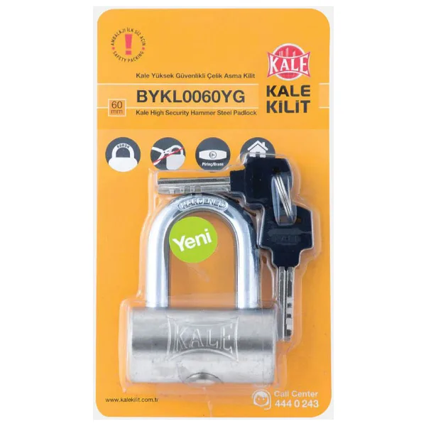 Kale Kilit Yüksek Güvenlikli Çelik Asma Kilit 60 mm