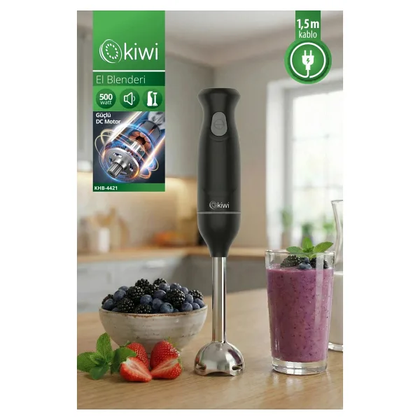 Kiwi KHB-4421 500 W Siyah El Blender